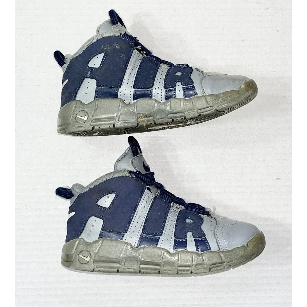 Nike Air More Uptempo TD Sneakers 10C‎ Georgetown Hoyas Gray Blue DM3319-009 M